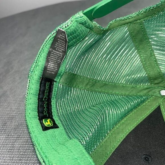 John Deere Tractors Hat Cap Black Green Adult Mesh Snapback Farm Agriculture - Picture 10 of 13
